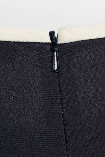 Weekend Max Mara Navy Crepe Ruffle-Cuff Dress