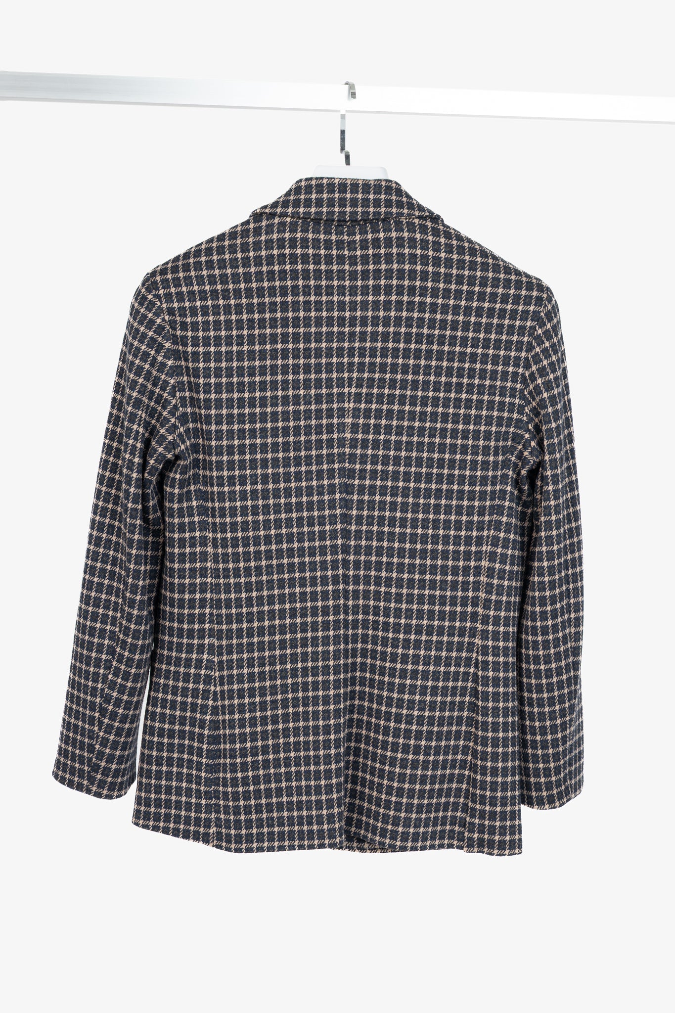 Weekend Max Mara Brown & Navy Plaid Knit Blazer