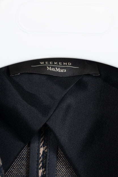 Weekend Max Mara Brown & Navy Plaid Knit Blazer