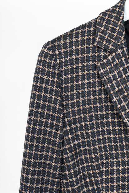 Weekend Max Mara Brown & Navy Plaid Knit Blazer