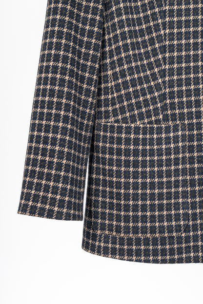 Weekend Max Mara Brown & Navy Plaid Knit Blazer