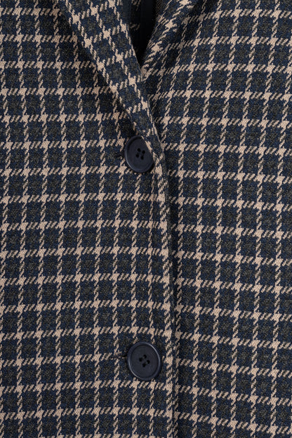 Weekend Max Mara Brown & Navy Plaid Knit Blazer