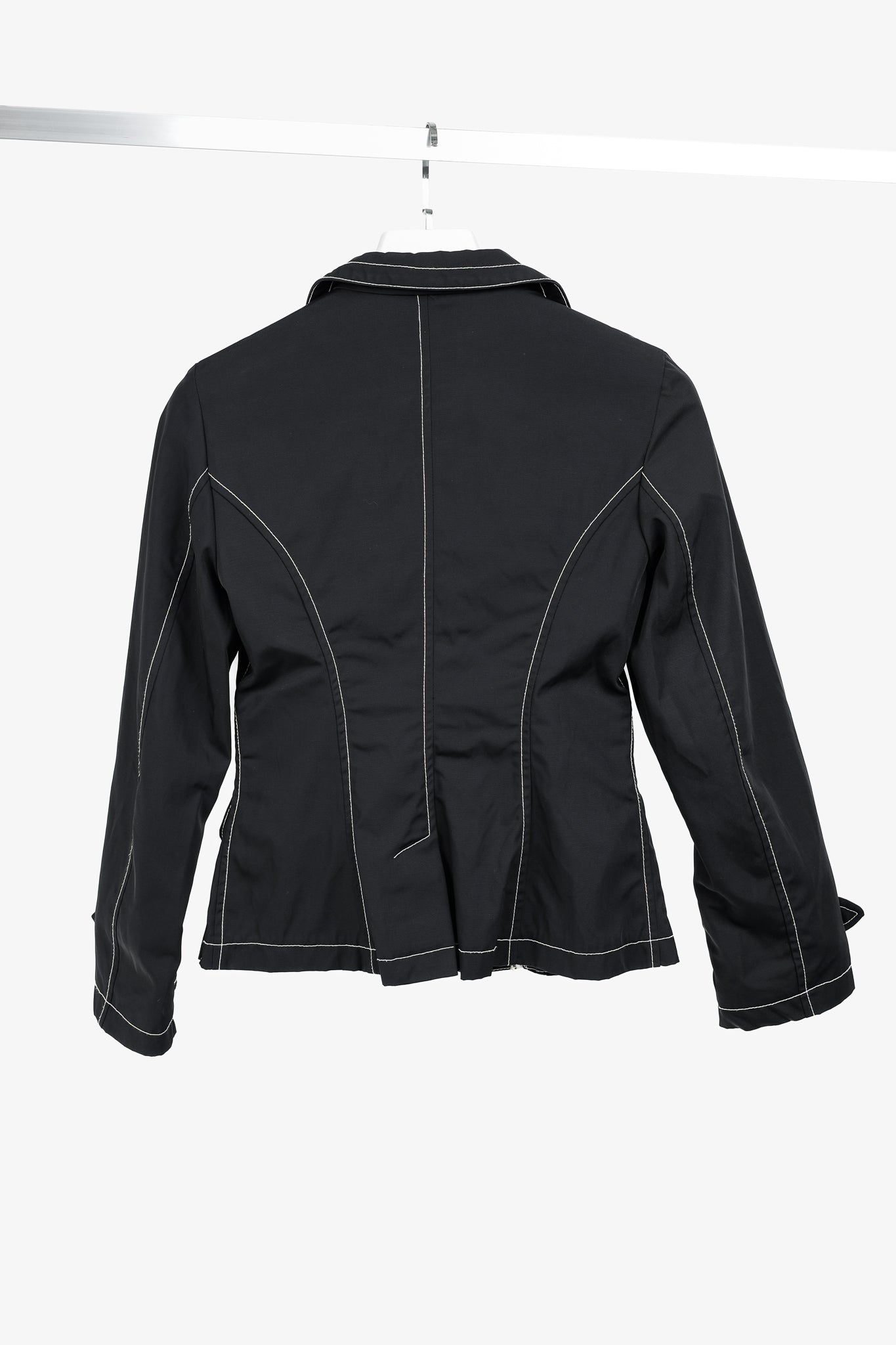 Weekend Max Mara Black Contrast-Stitching Nylon Blazer