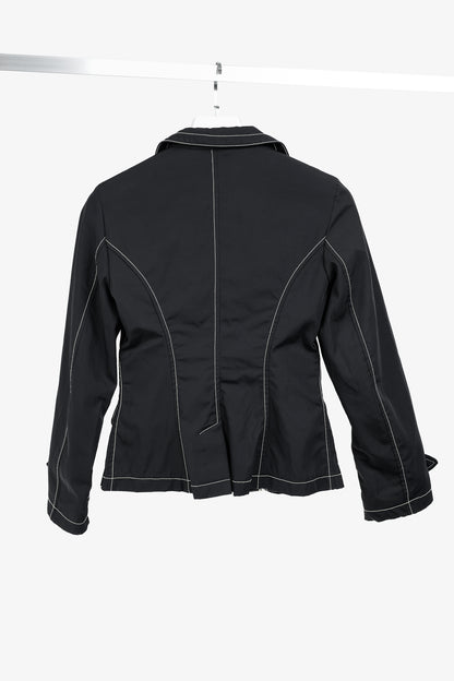 Weekend Max Mara Black Contrast-Stitching Nylon Blazer