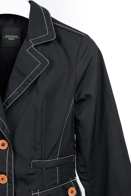 Weekend Max Mara Black Contrast-Stitching Nylon Blazer