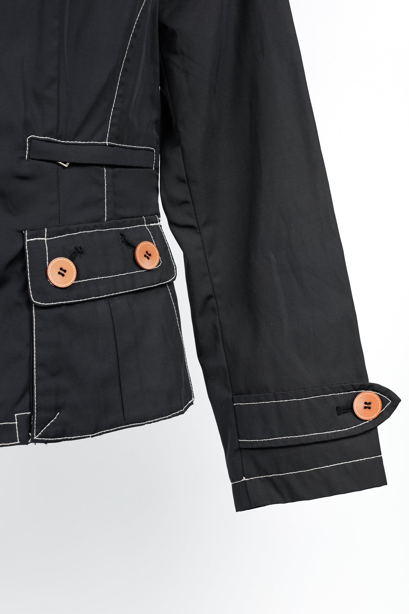 Weekend Max Mara Black Contrast-Stitching Nylon Blazer