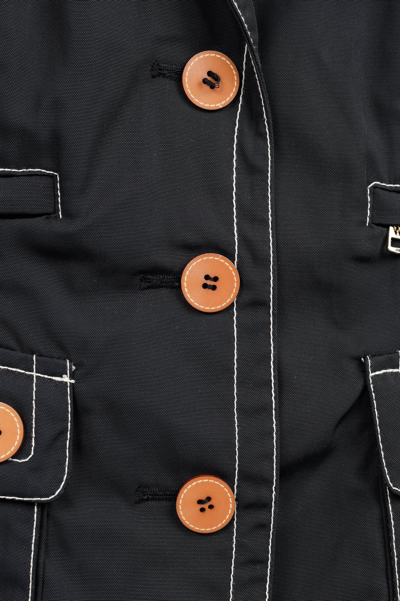 Weekend Max Mara Black Contrast-Stitching Nylon Blazer