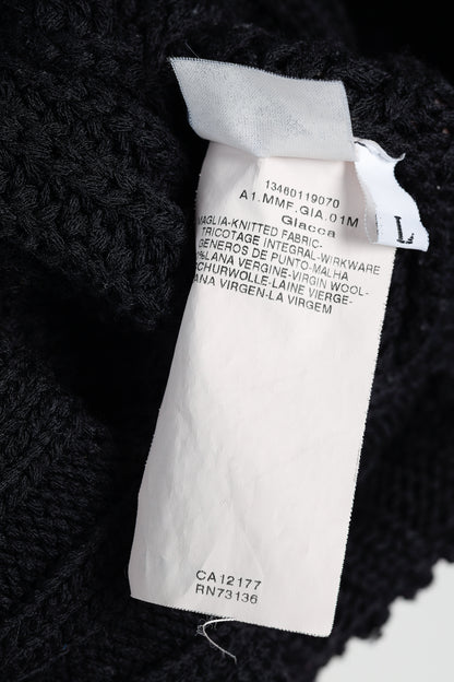 MaxMara Black Chunky Knit Beaded Boxy Cardigan