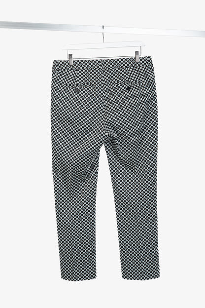 Weekend Max Mara Capale Geometric-Jacquard Satin High-Waisted Capris