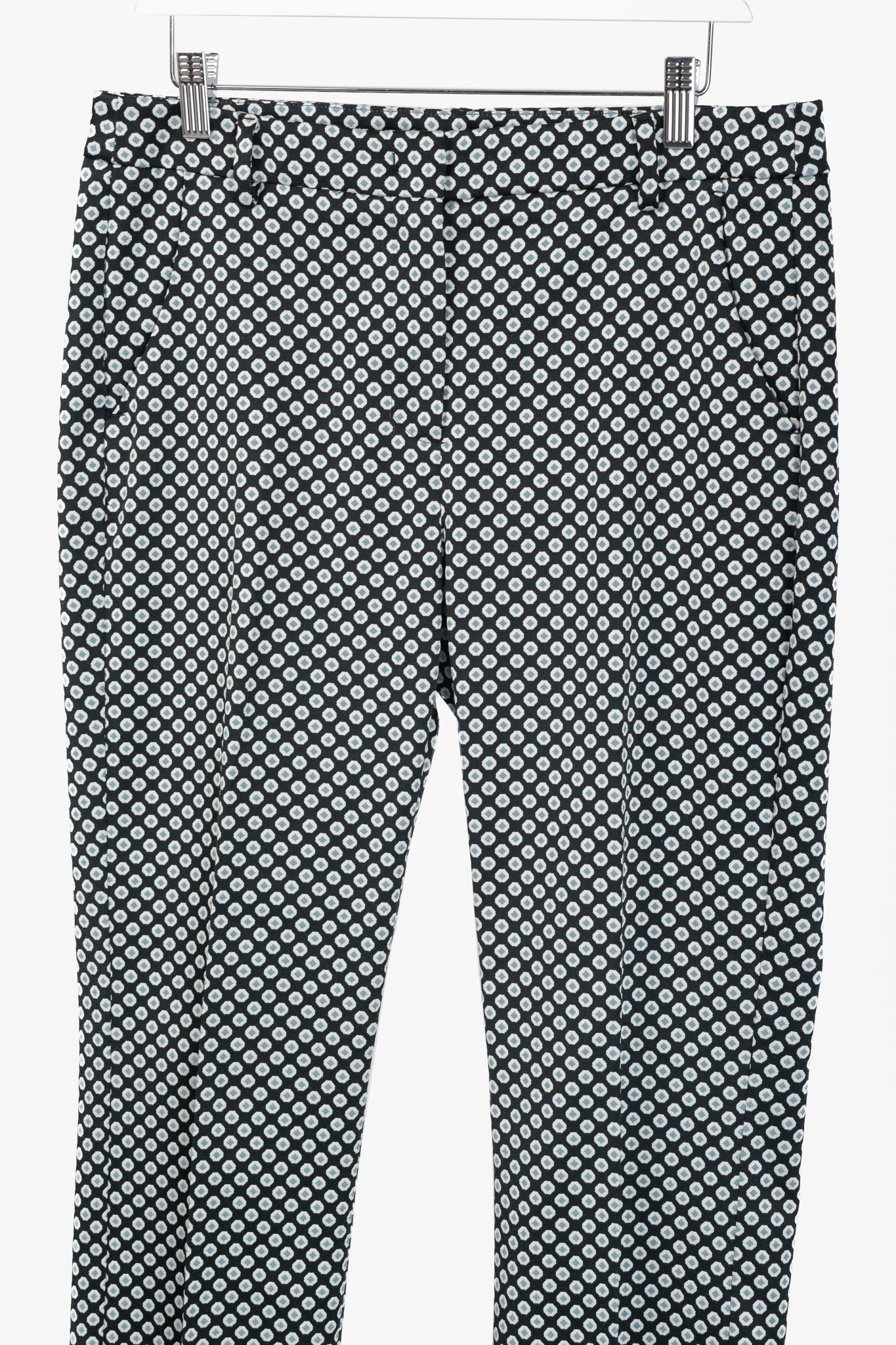 Weekend Max Mara Capale Geometric-Jacquard Satin High-Waisted Capris