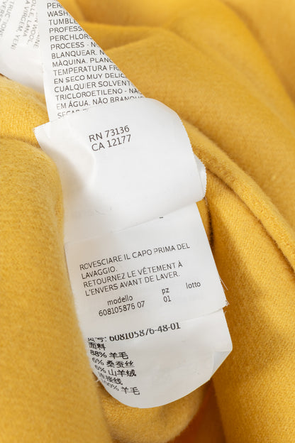 Max Mara Studio Yellow Double-Faced Wool Shawl-Collar Coat