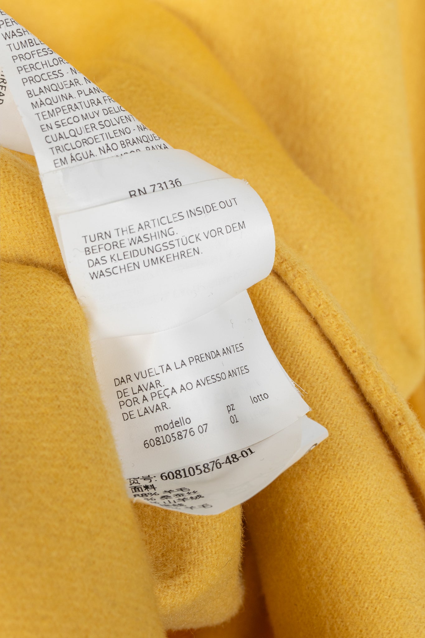Max Mara Studio Yellow Double-Faced Wool Shawl-Collar Coat