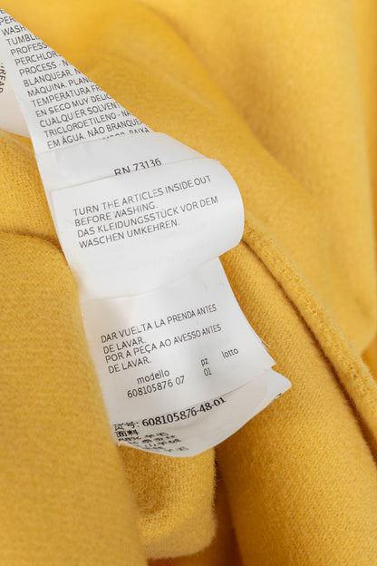 Max Mara Studio Yellow Double-Faced Wool Shawl-Collar Coat