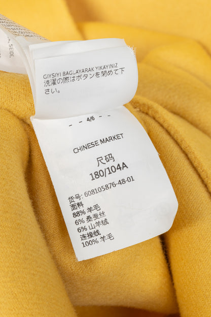 Max Mara Studio Yellow Double-Faced Wool Shawl-Collar Coat