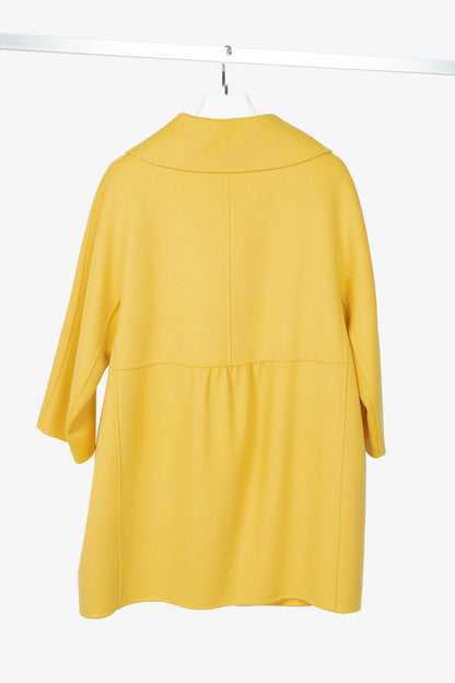 Max Mara Studio Yellow Double-Faced Wool Shawl-Collar Coat