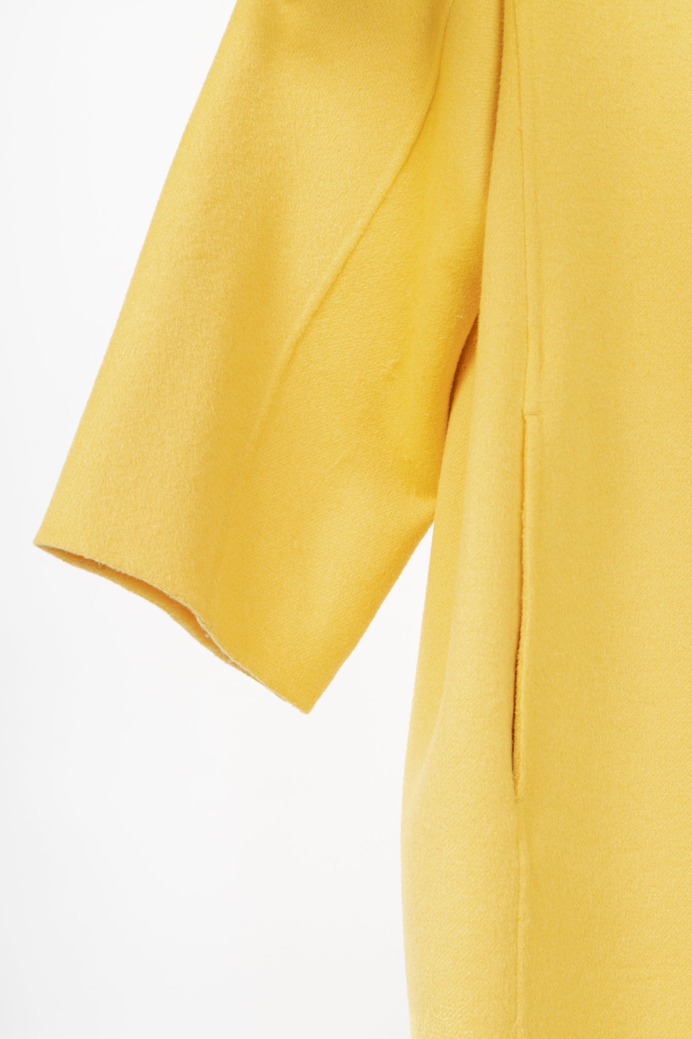 Max Mara Studio Yellow Double-Faced Wool Shawl-Collar Coat