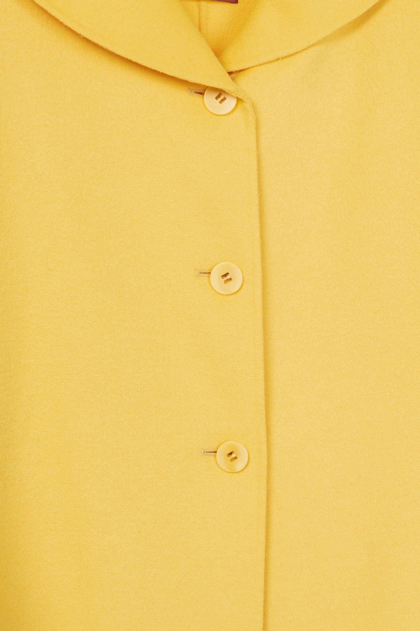 Max Mara Studio Yellow Double-Faced Wool Shawl-Collar Coat