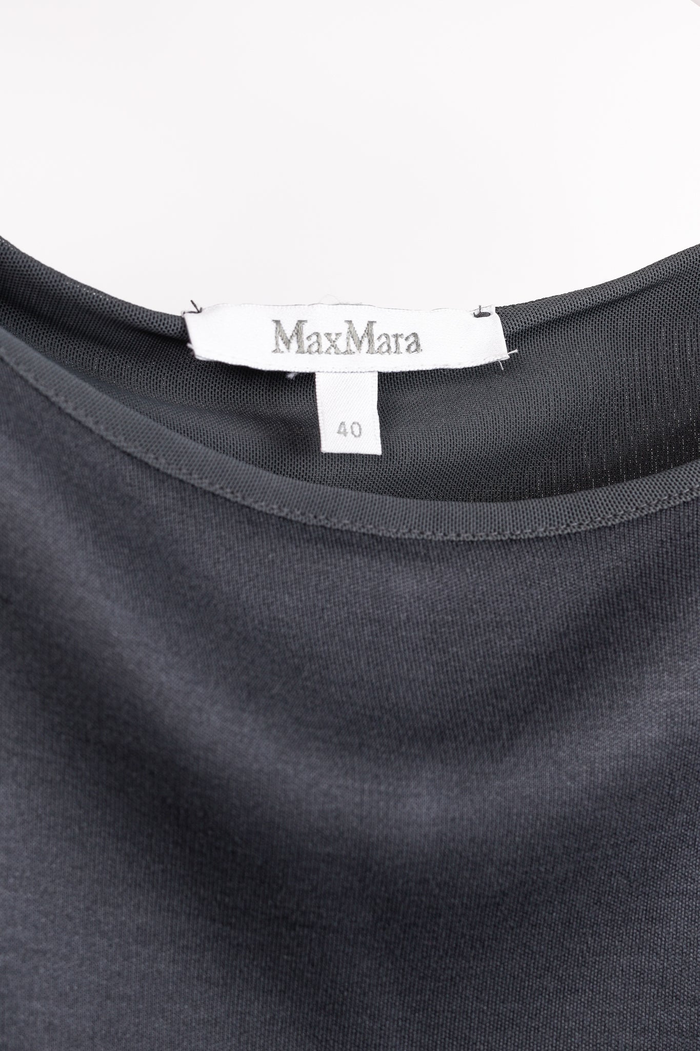 Max Mara Grey Jersey Belted Draped Mini Dress