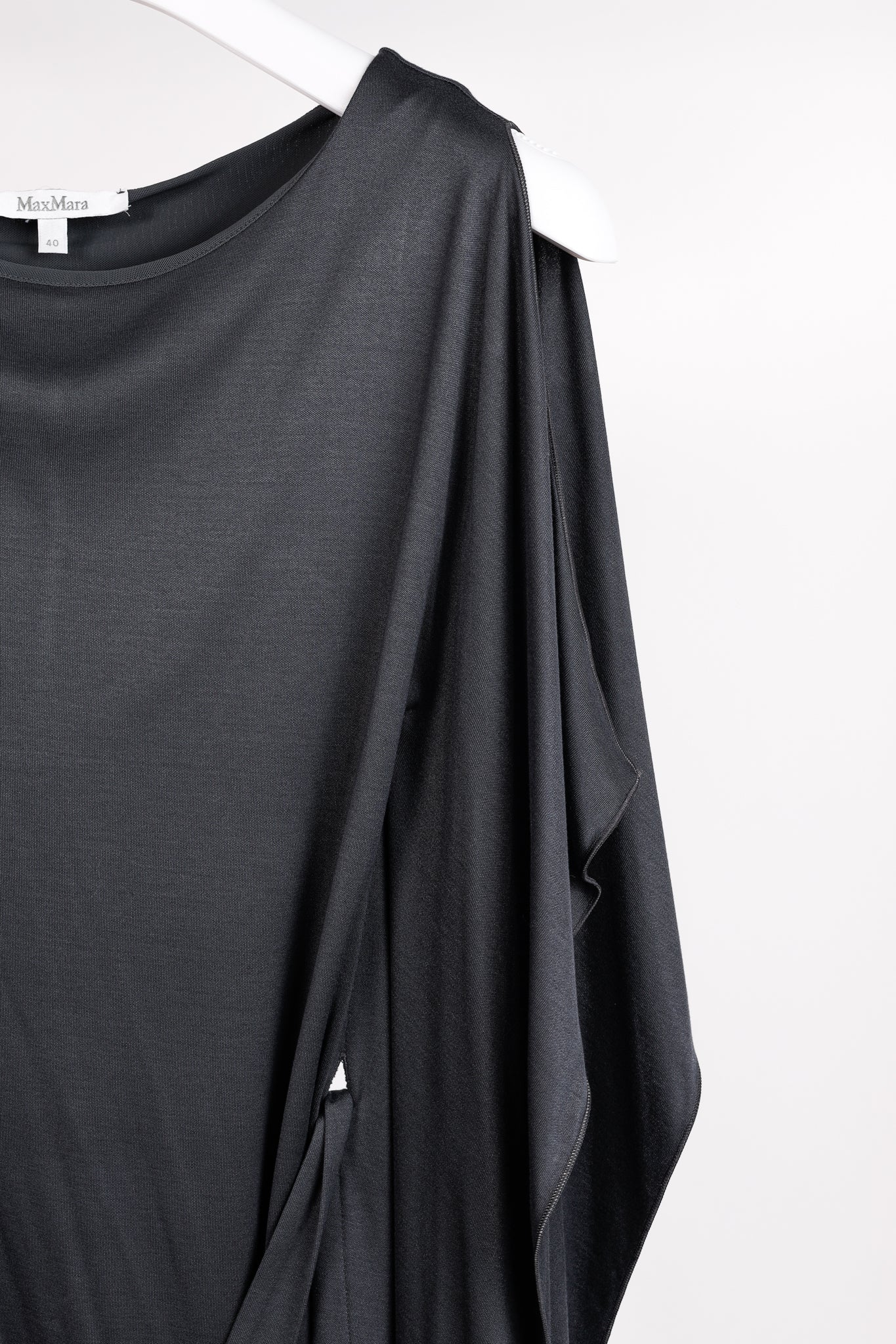 Max Mara Grey Jersey Belted Draped Mini Dress