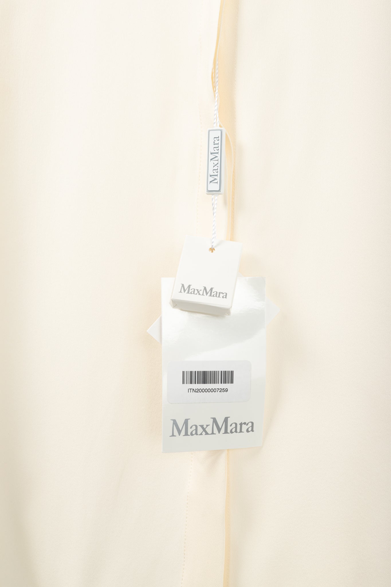 Max Mara Filmato Ivory Silk Crepe de Chine Buttoned Blouse