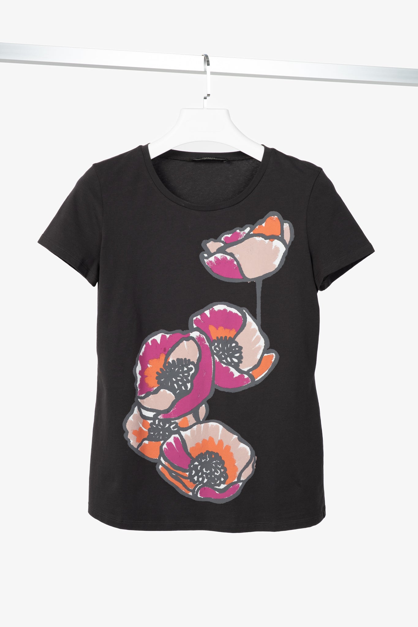 Weekend Max Mara Brown Floral-Graphic Cotton T-Shirt