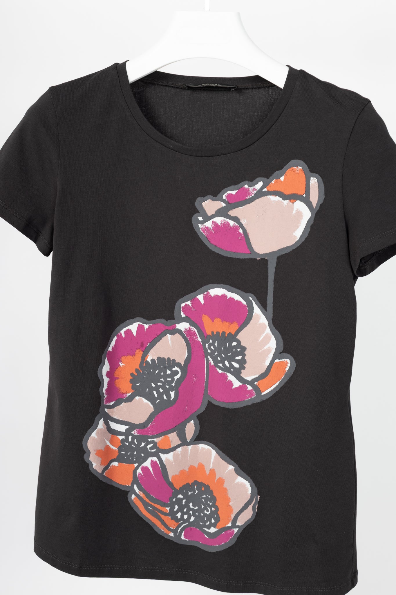 Weekend Max Mara Brown Floral-Graphic Cotton T-Shirt