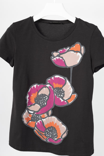 Weekend Max Mara Brown Floral-Graphic Cotton T-Shirt