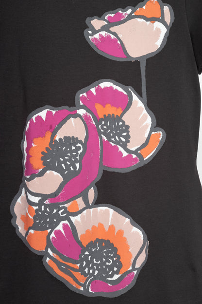 Weekend Max Mara Brown Floral-Graphic Cotton T-Shirt