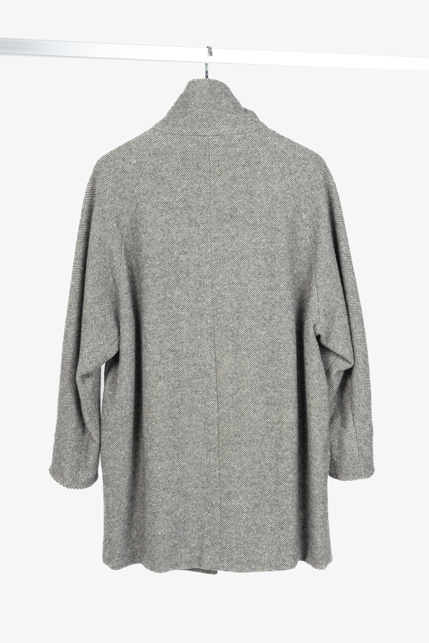 Weekend Max Mara Grey Wool Herringbone Coat