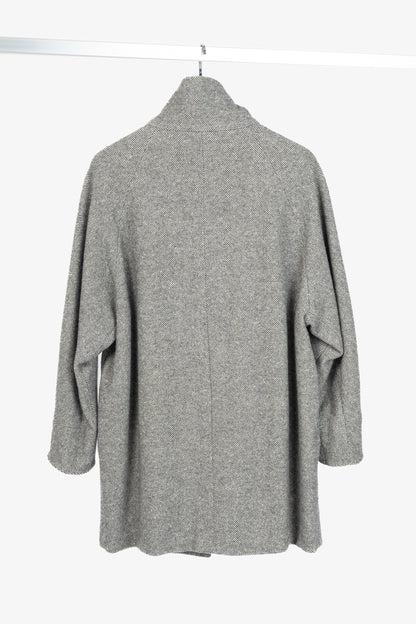 Weekend Max Mara Grey Wool Herringbone Coat