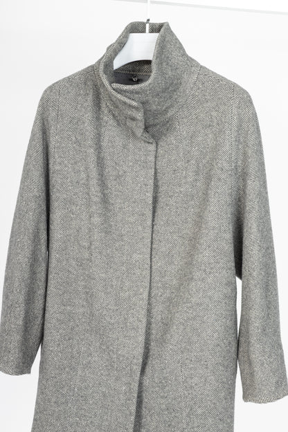 Weekend Max Mara Grey Wool Herringbone Coat