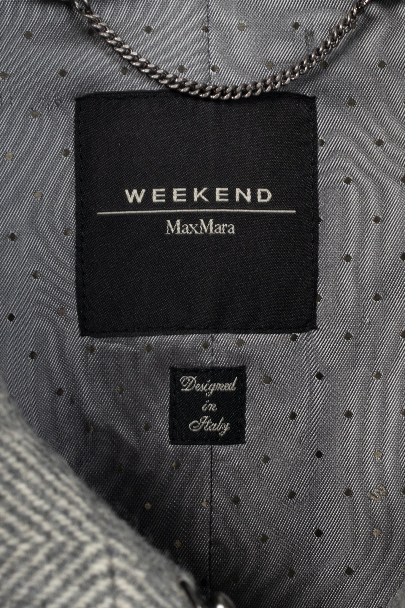 Weekend Max Mara Grey Wool Herringbone Coat