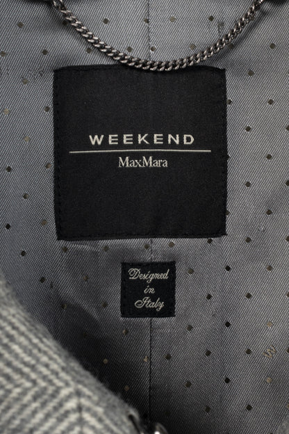 Weekend Max Mara Grey Wool Herringbone Coat