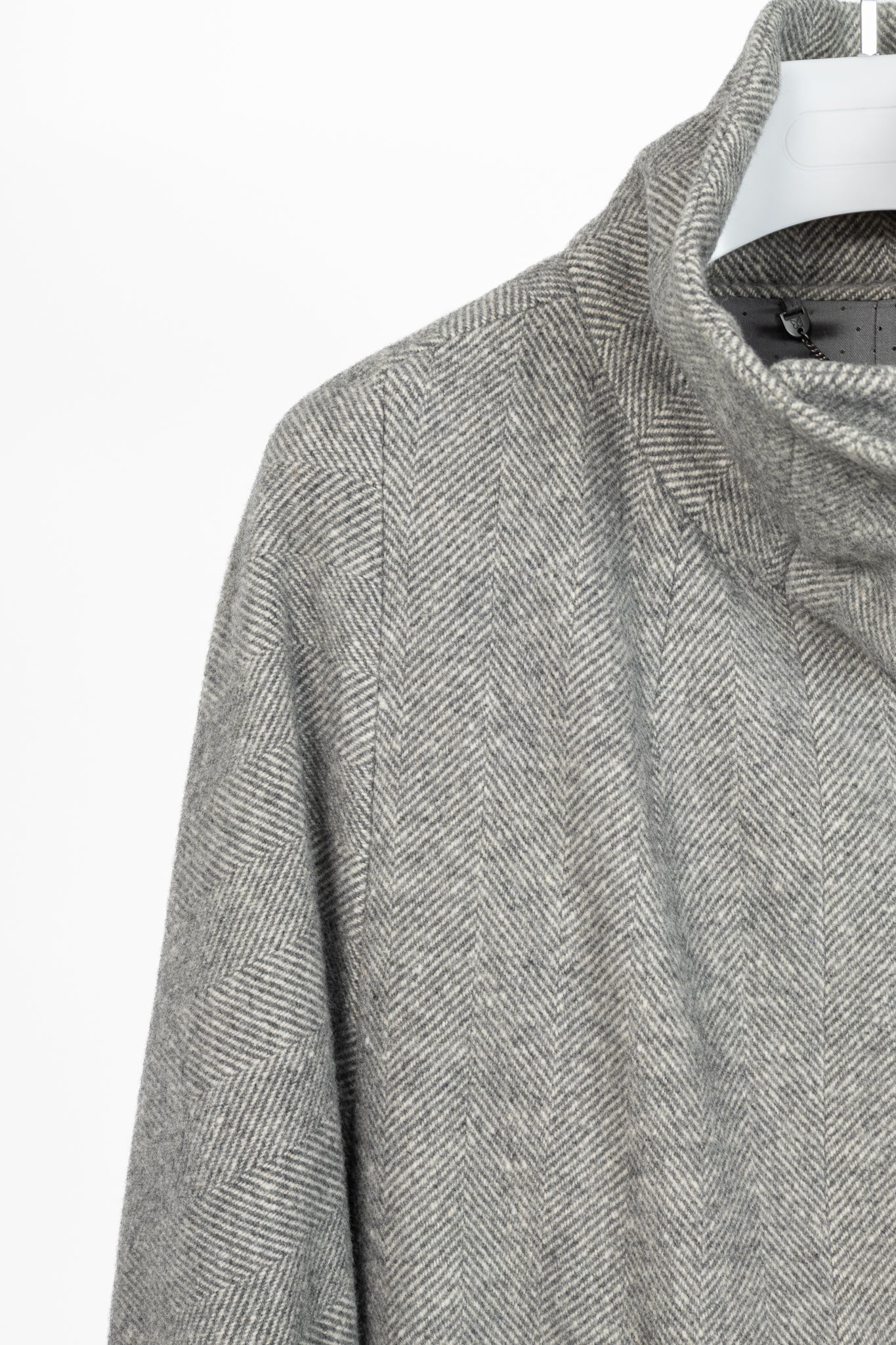 Weekend Max Mara Grey Wool Herringbone Coat