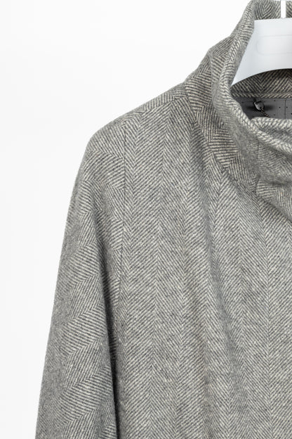 Weekend Max Mara Grey Wool Herringbone Coat