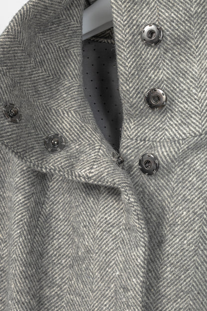 Weekend Max Mara Grey Wool Herringbone Coat
