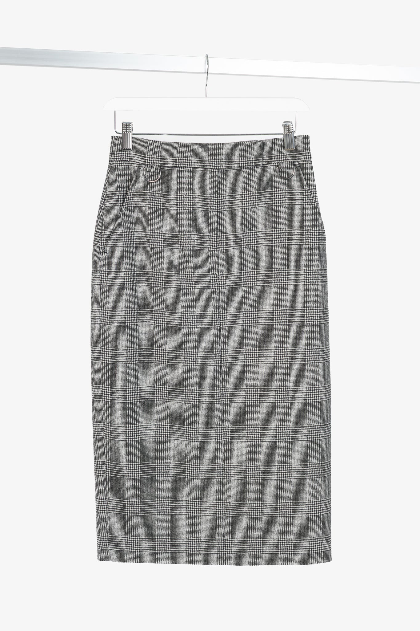 Max Mara Sfilata Pamir "Black" Glen-Plaid Wool Midi Pencil Skirt