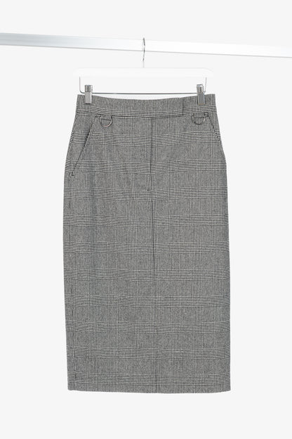 Max Mara Sfilata Pamir "Black" Glen-Plaid Wool Midi Pencil Skirt