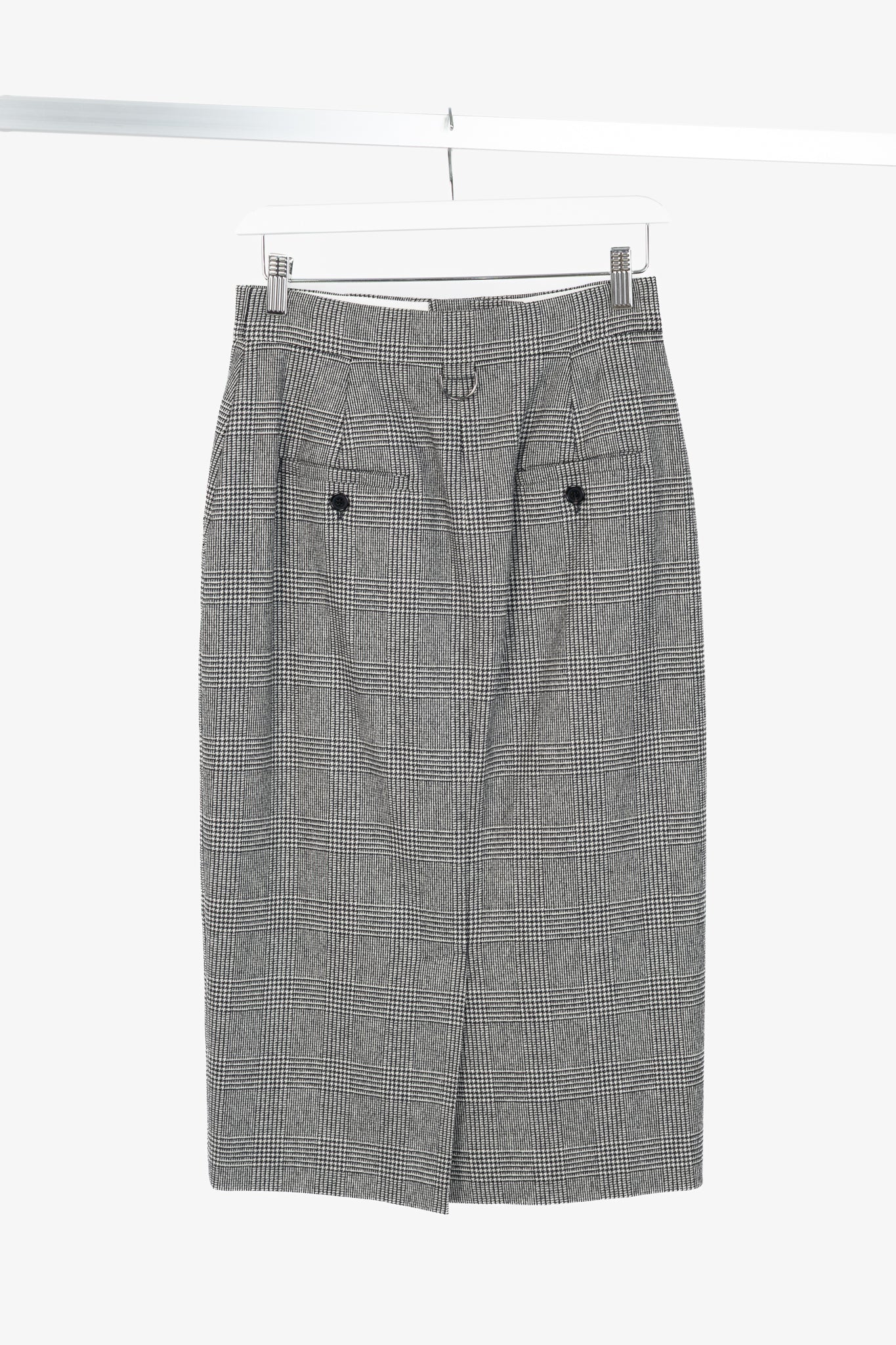 Max Mara Sfilata Pamir "Black" Glen-Plaid Wool Midi Pencil Skirt