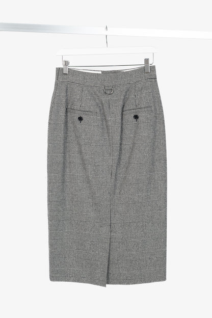Max Mara Sfilata Pamir "Black" Glen-Plaid Wool Midi Pencil Skirt