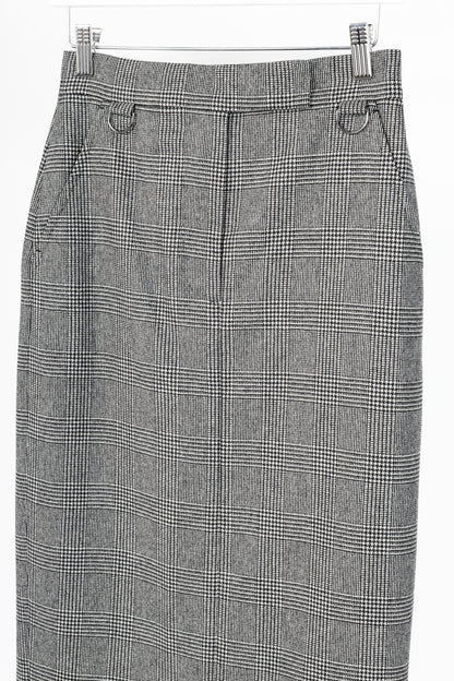 Max Mara Sfilata Pamir "Black" Glen-Plaid Wool Midi Pencil Skirt