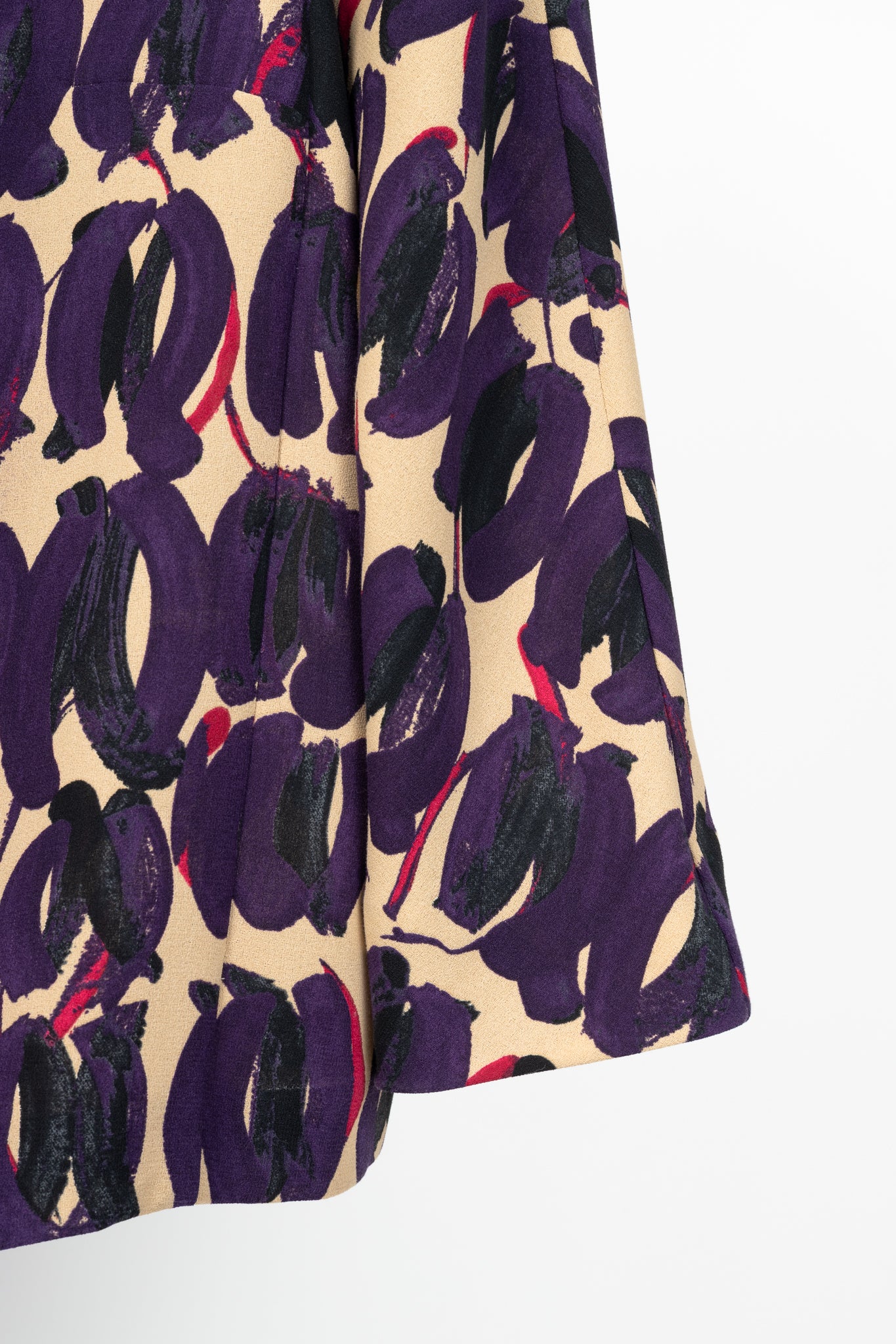 Max Mara Studio Purple & Taupe Abstract-Painted Crepe Blouse