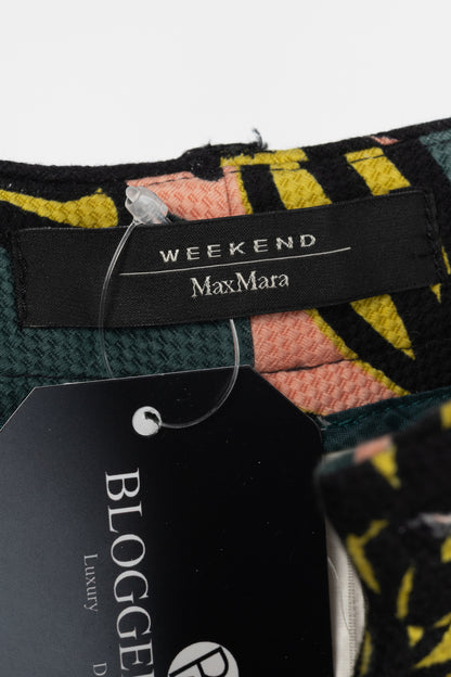 Weekend Max Mara Green & Pink Floral Slim Cigarette Trousers