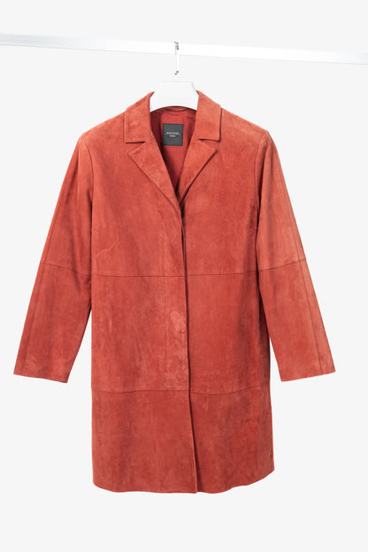 Weekend Max Mara Virtus Red Suede Panelled Coat
