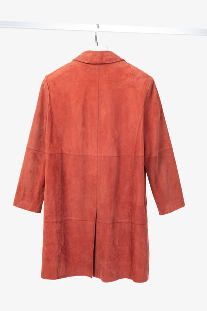 Weekend Max Mara Virtus Red Suede Panelled Coat