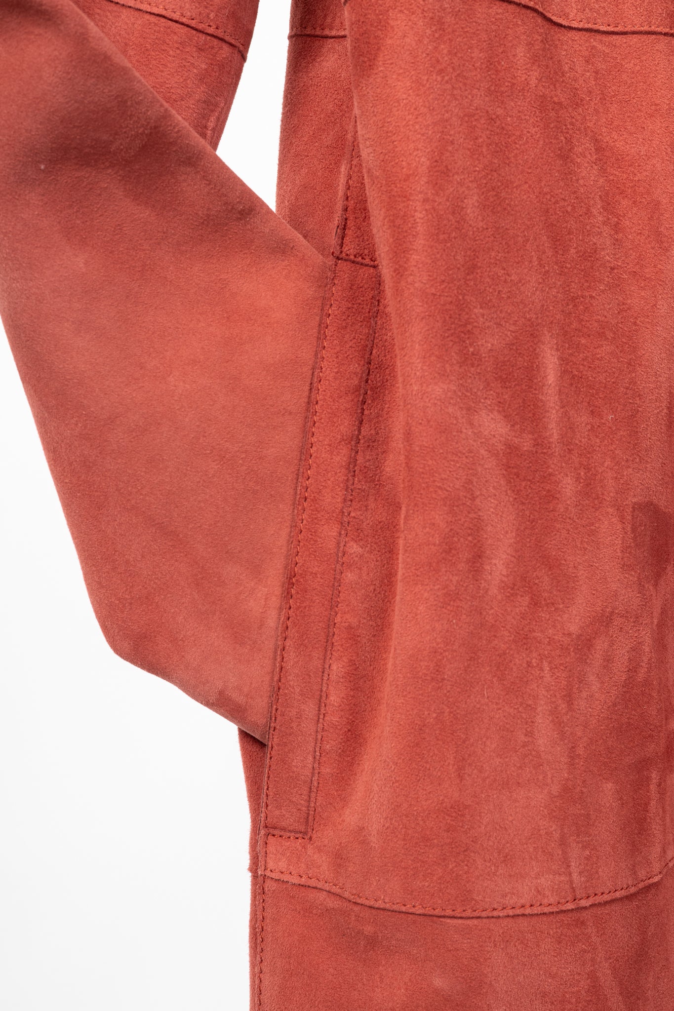 Weekend Max Mara Virtus Red Suede Panelled Coat