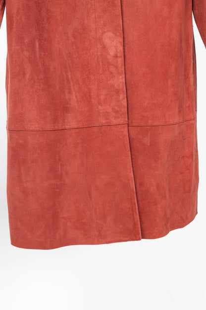 Weekend Max Mara Virtus Red Suede Panelled Coat