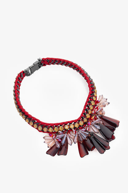 Weekend Max Mara Canasta Red Statement Necklace