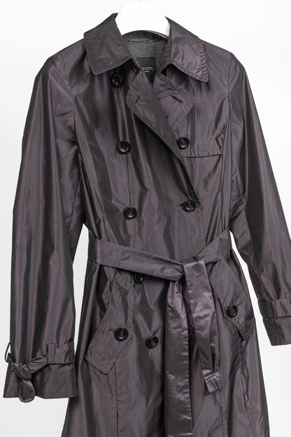 Weekend Max Mara Purple Taffeta Double-Breasted Belted Trench Coat