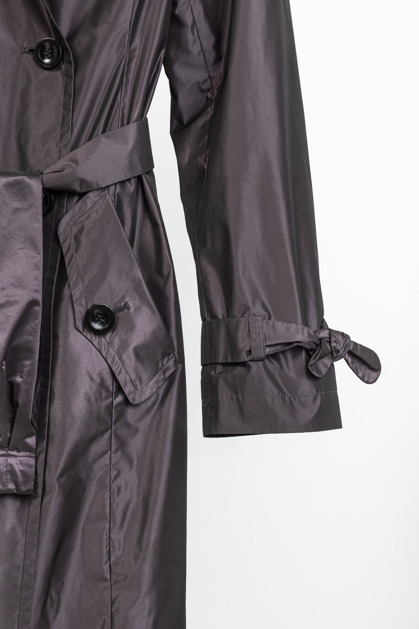 Weekend Max Mara Purple Taffeta Double-Breasted Belted Trench Coat